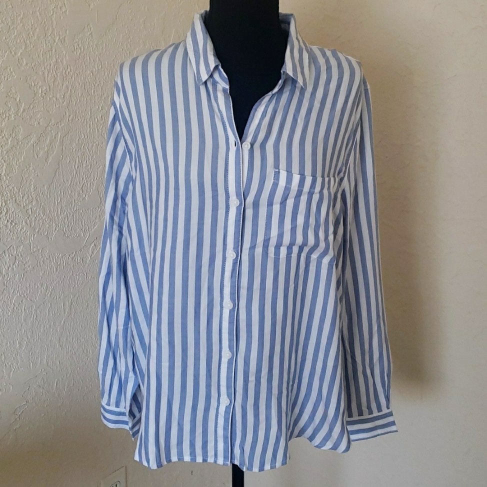Blue & White Button Down